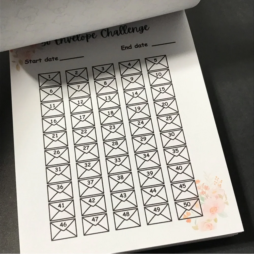 20+ saving challenges tear off note pad